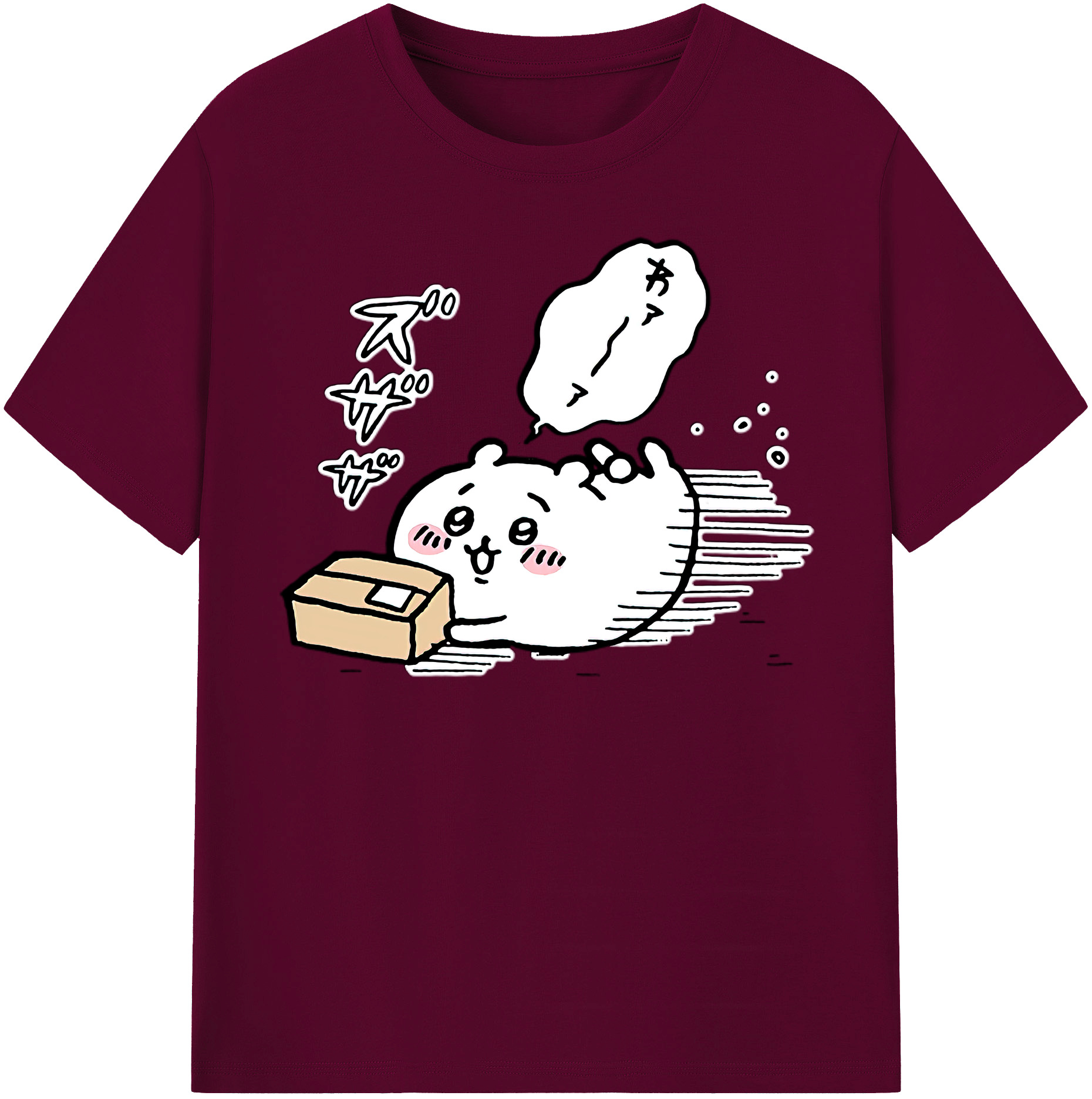 （画像用） ちいかわ ちいかわ Chii-kawa chiikawa レディースカジュアルプリントTシャツ（綿100％）